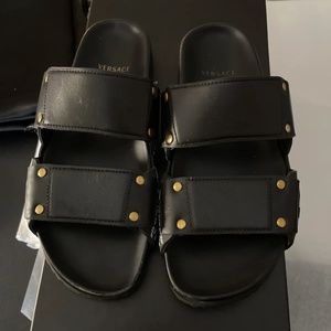 Guc w/original box, Versace slides/sandals, Sandalo Vacchetta, size 8 women’s US